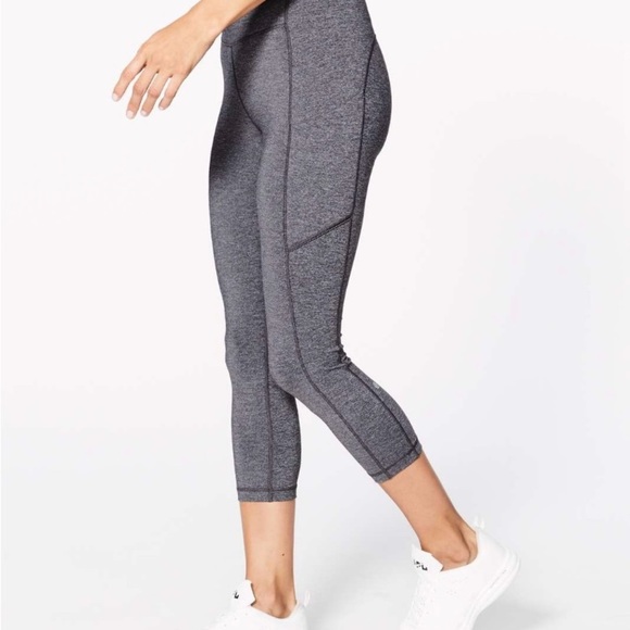Lululemon Speed Up Crop (21”) Leggings - Pant Heathered Black - Size 4 - Picture 4 of 11